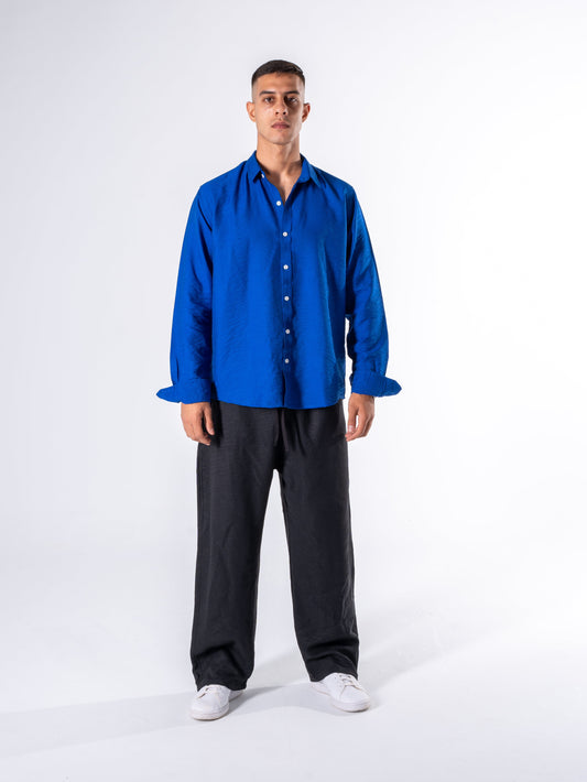 Royal blue linen shirt